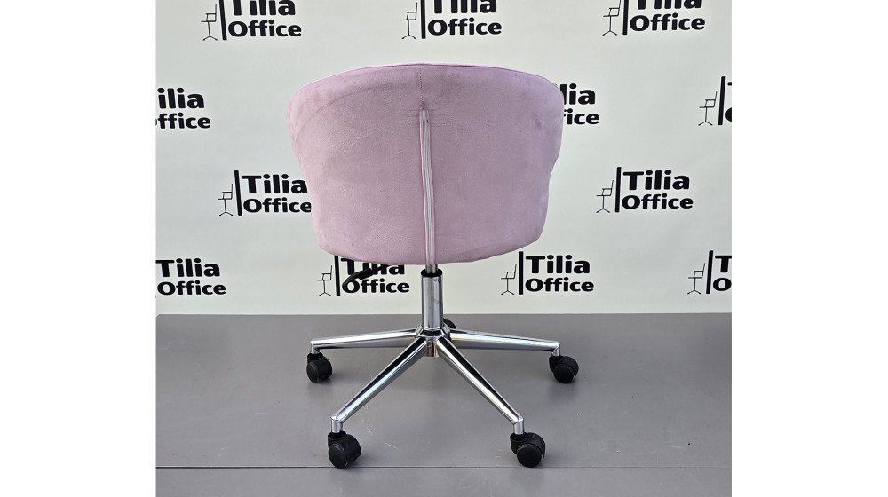 Coket Çalışma Koltuğu Krom Konik Ayak Pembe